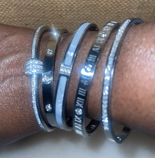 Stainless Steel 5pc Bracelet Set